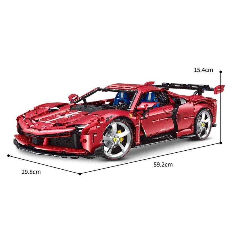 Building Block Car | 1:8 Scale Red | Toylandeu™
