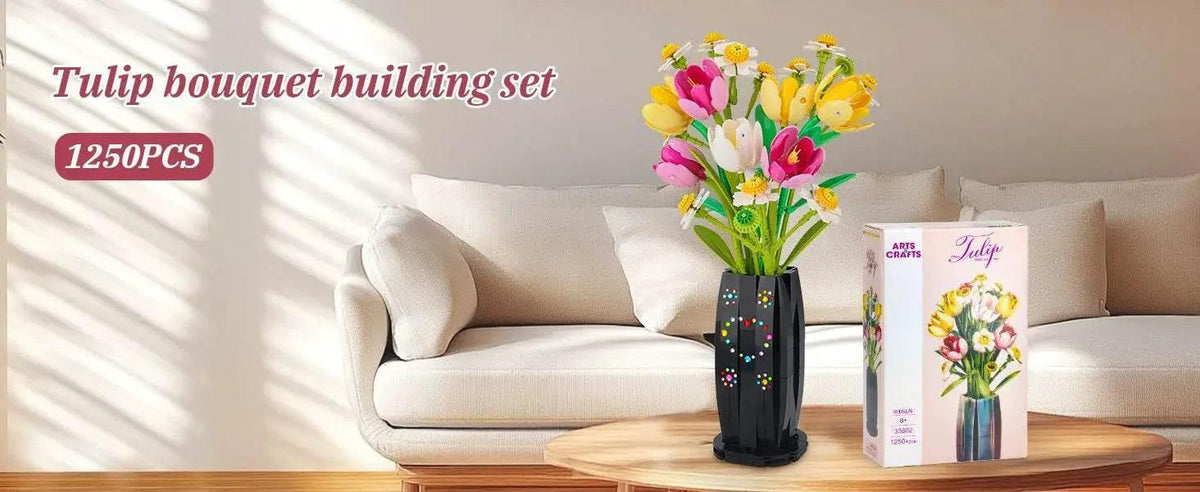 1250PCS Creative DIY Tulips Plant Bouquet Building Set Flowers - ToylandEU™