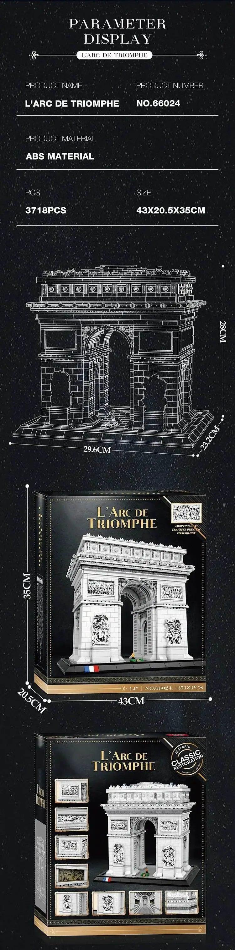 MOC 3718PCS Arc de Triomphe Model Building Blocks for Kids - ToylandEU™
