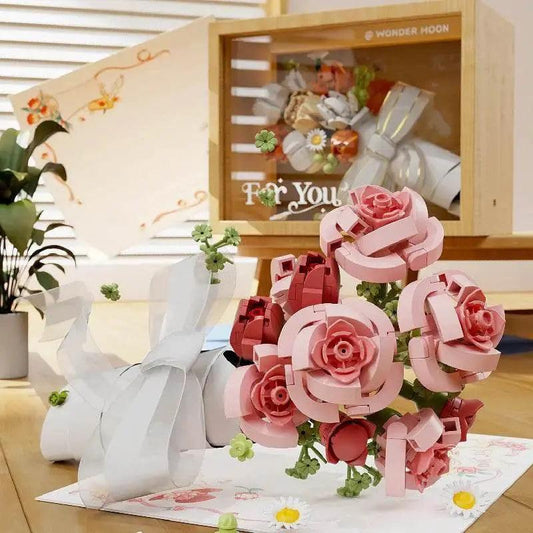 MOC Bouquet Building Blocks Assembly Moc Model DIY Eternal Flower Display Bricks Kits Holiday Gifts Children Toys - ToylandEU™