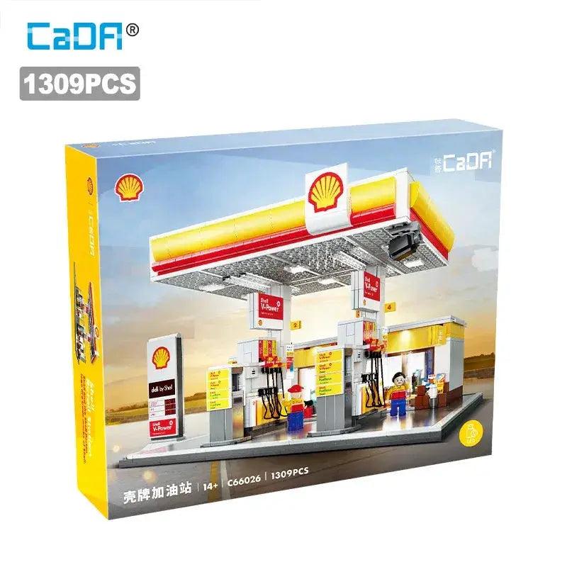 CaDa Gas Station Building Blocks Kit With USB Lighting - ToylandEU™