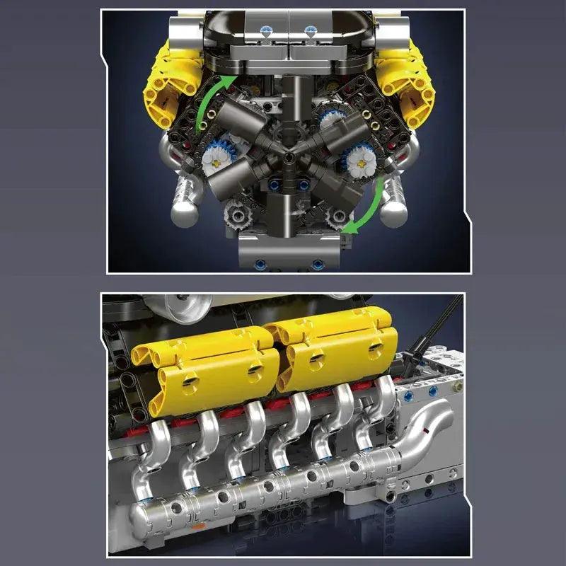 Mould King 10202 Motorized V12 Engine Car Building Set - ToylandEU™
