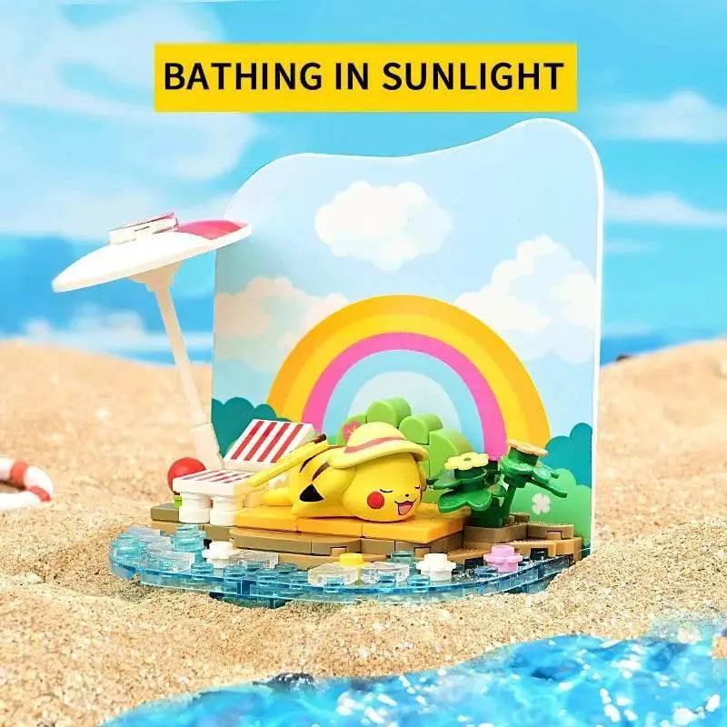 MOC Building Blocks Pikachu Psyduck Seaside Party Scene - ToylandEU™