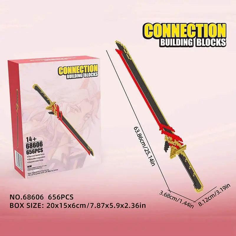 MOC Samurai Sword Building Blocks Anime Ninja Weapon Model Assembly Bricks Boys Toy Idea - ToylandEU™