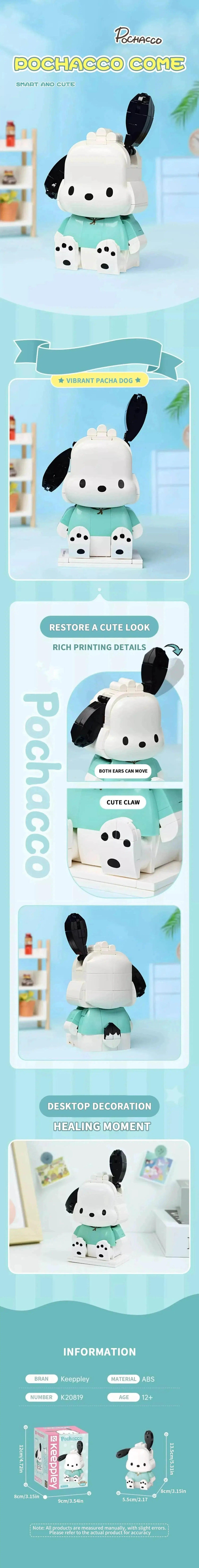 Sanrio Pochacco Building Block Pet Dog Assemble Toys Gifts - ToylandEU™
