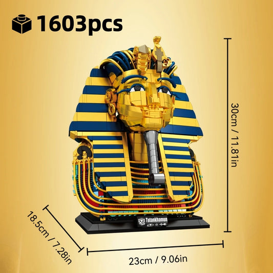 Building Blocks | Pharaoh Mask Model | Lego Compatible 1603 Pcs | Desktop Decor