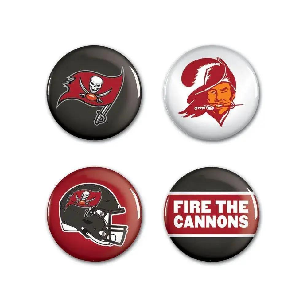 Tampa Bay Buccaneers Button Set Four Pack With Logos - ToylandEU™