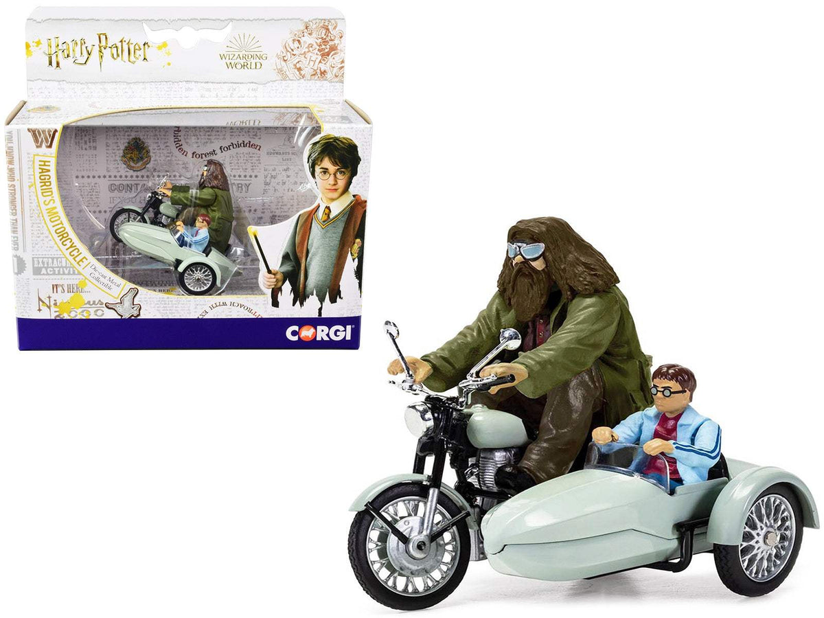 Motorcycle and Sidecar Light Green with Harry and Hagrid Figures | Scale Figure | Corgi | Limited Edition