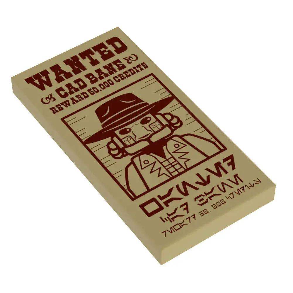 Cad Bane Wanted Poster (2x4 Tile) made using LEGO parts - B3 Customs - ToylandEU