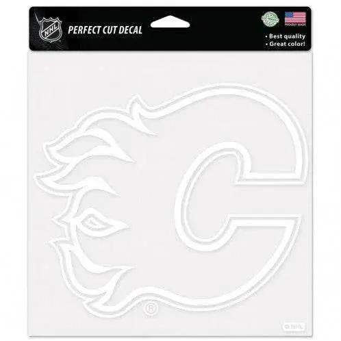 Calgary Flames White 8x8 Decal Perfect Cut Wall Sticker - ToylandEU™