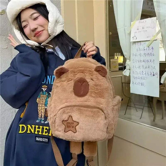 Capybara Plush Backpack Kawaii Soft Fur Bag For Kids - ToylandEU™