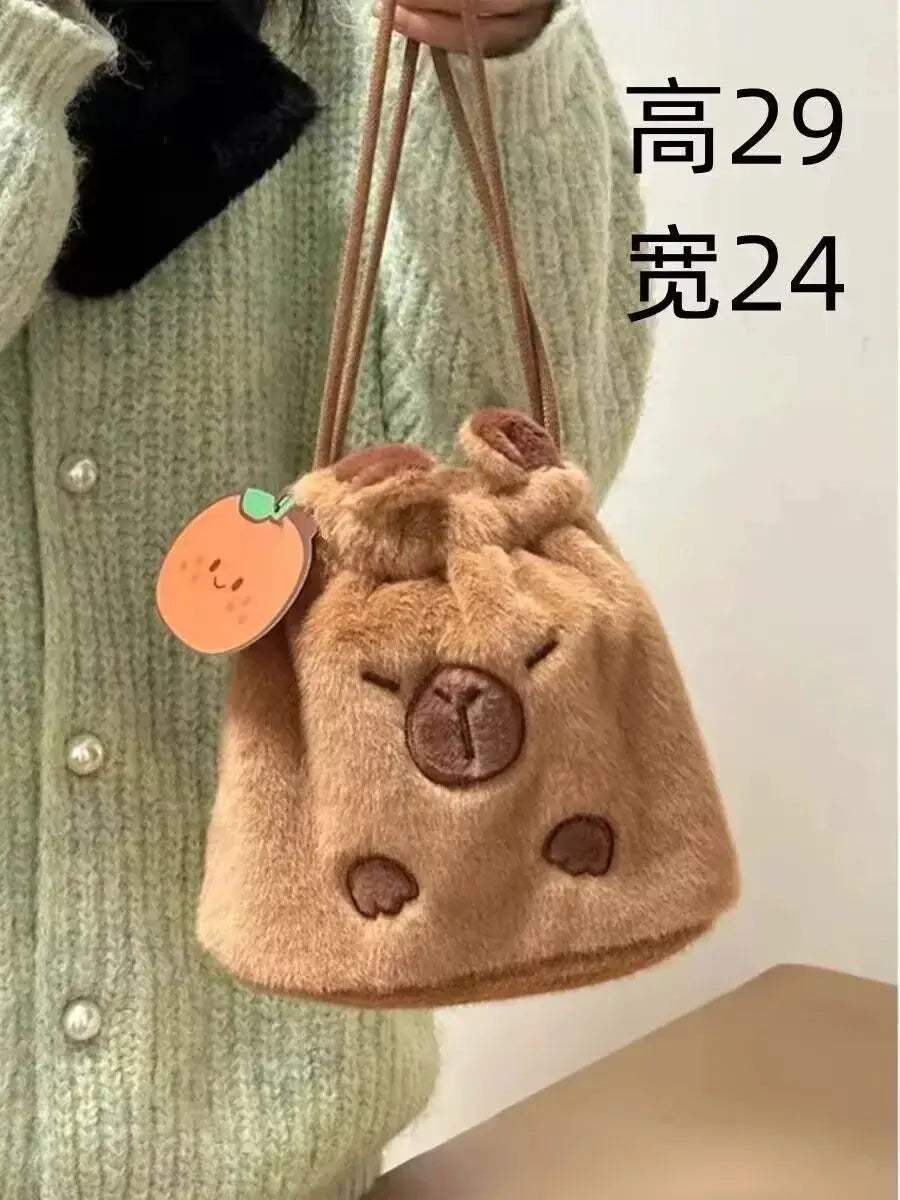 Capybara Plush Backpack Kawaii Cute Fur Bag For Kids - ToylandEU