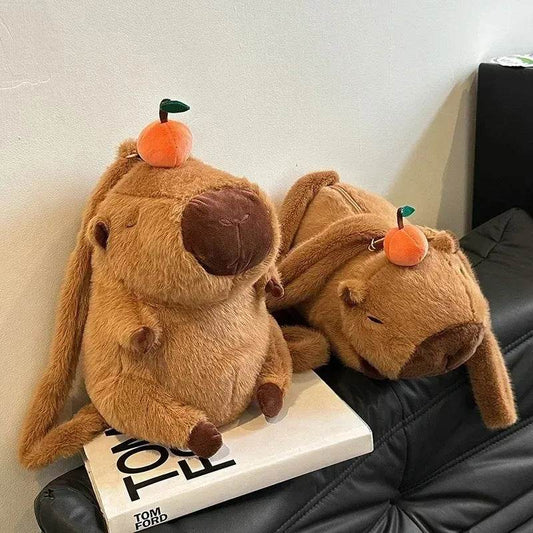 Capybara Plush Backpack Kawaii Fashion Plushie Doll Fur Bag Children's Shoulder Mini Knapsack Gift For Girlfriend - ToylandEU