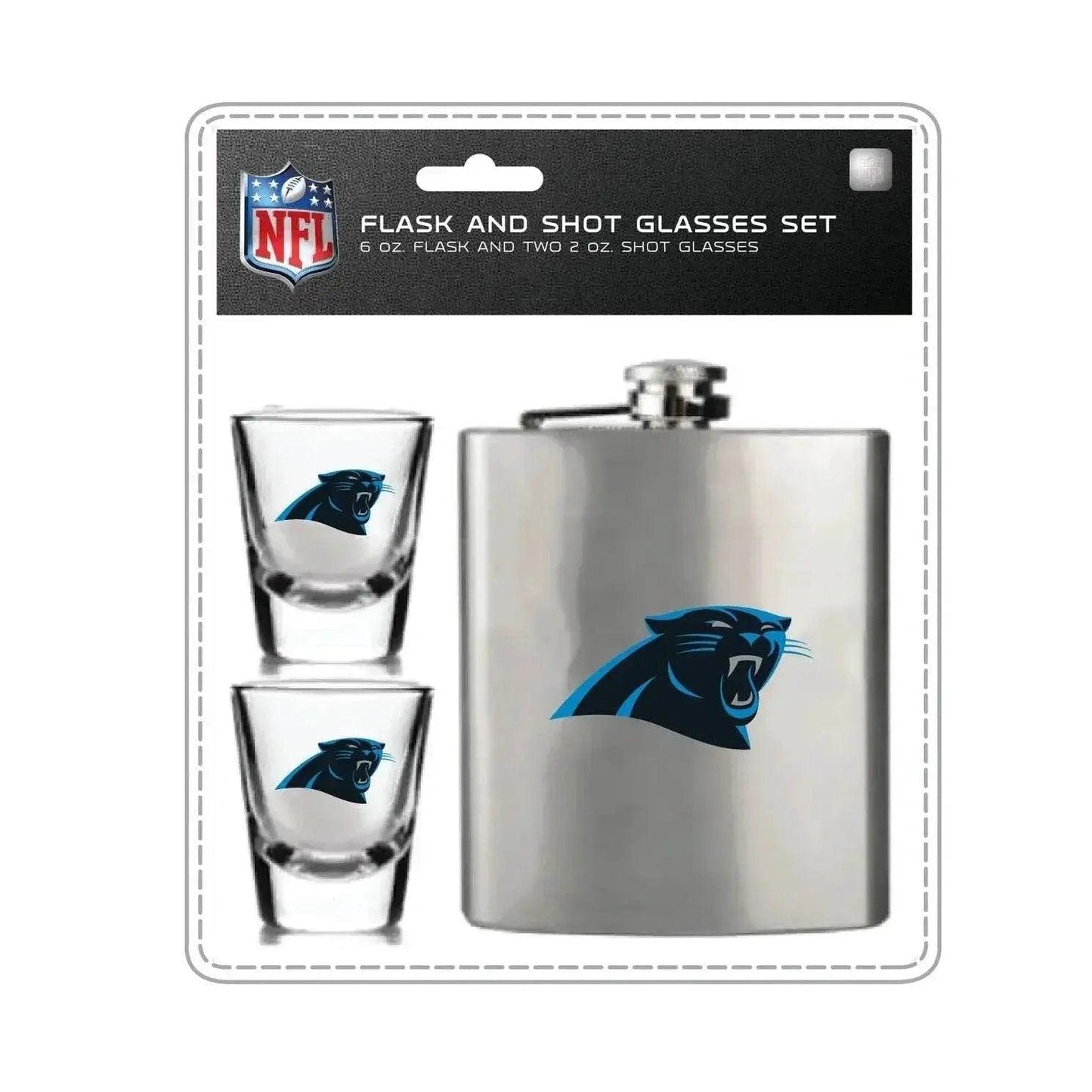 Carolina Panthers Flask And Shot Glass Set Dishwasher Safe - ToylandEU™