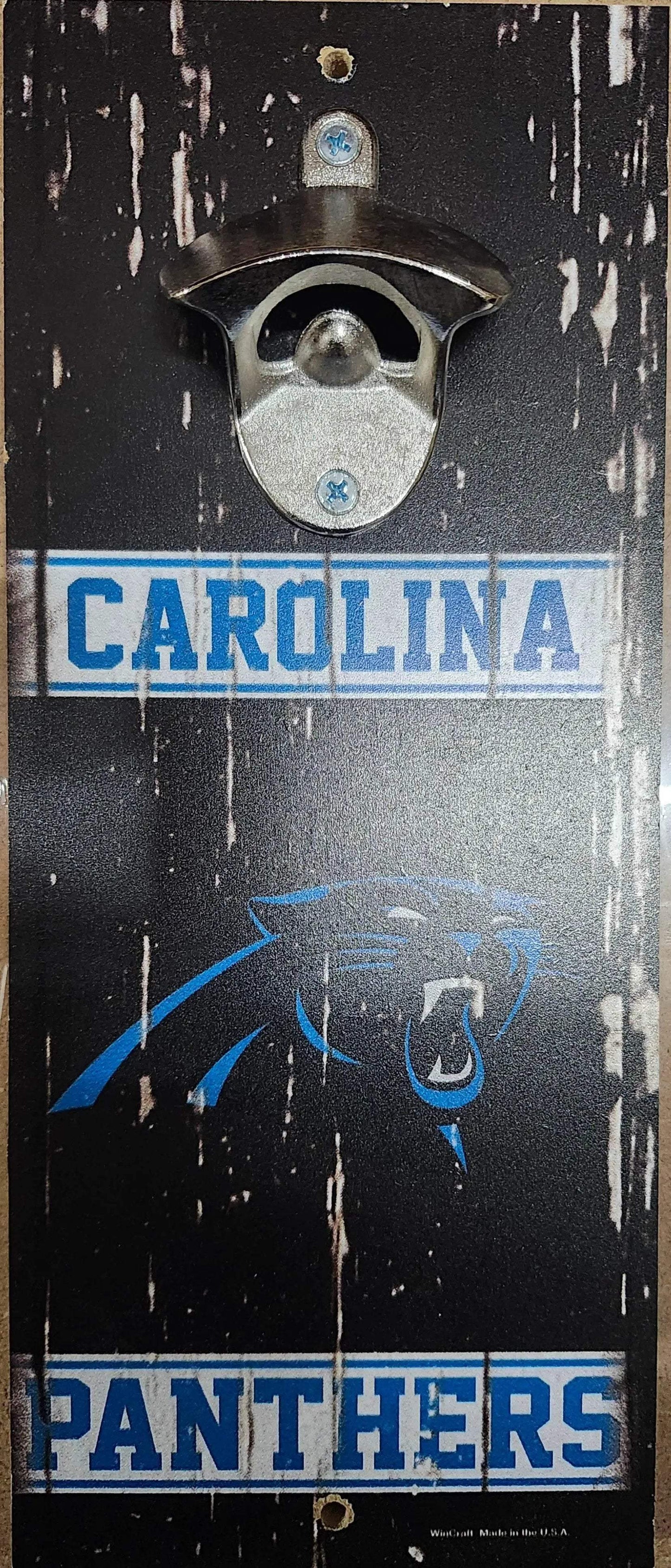 Carolina Panthers Wood Bottle Opener Sign 5x11 Alternate - ToylandEU™