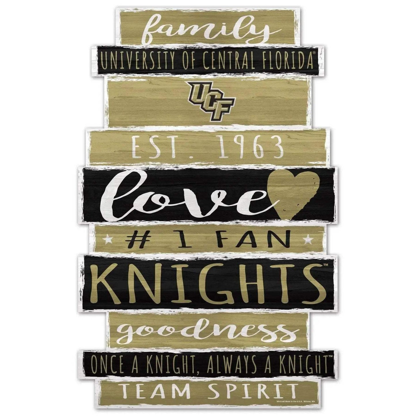 Central Florida Knights 11x17 Wood Sign Family Word Design - ToylandEU™