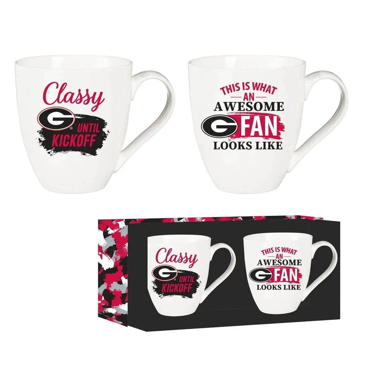 Georgia Bulldogs 17oz Ceramic Mugs Gift Box Set Two Piece - ToylandEU™