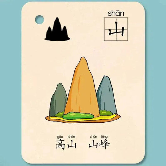 Characters Picture Enlightenment Double Literacy Card Children's Kindergarten Chinese Pinyin Hanzi Learning Age - ToylandEU™