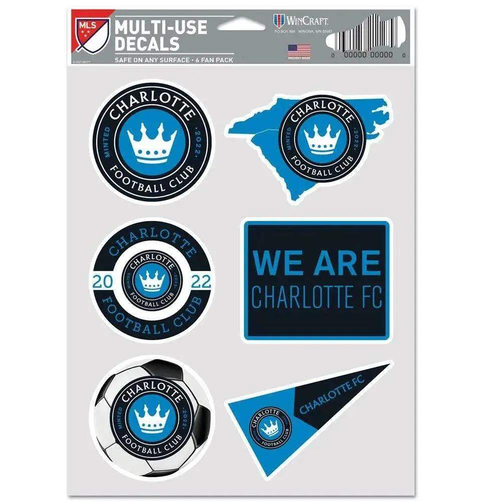 Charlotte FC Multi Use Fan Decal 6 Pack On Multiple Surfaces - ToylandEU™