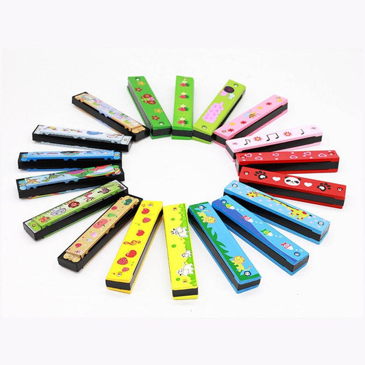 Charming 16-Hole Wooden Harmonica | Montessori Music Toy for Kids - ToylandEU