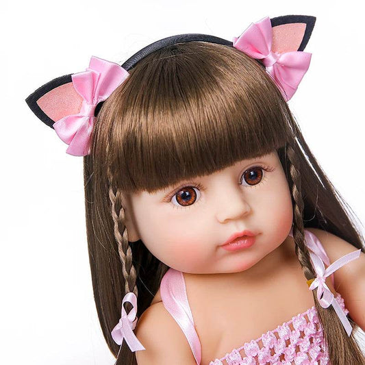 Charming 55cm Pink Princess Reborn Toddler Doll - Soft Vinyl Collectible - ToylandEU