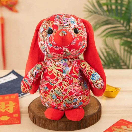 Charming Chinese Bunny Plush Toy: Soft, Cuddly, and Lightweight Stuffed Rabbit Doll - ToylandEU