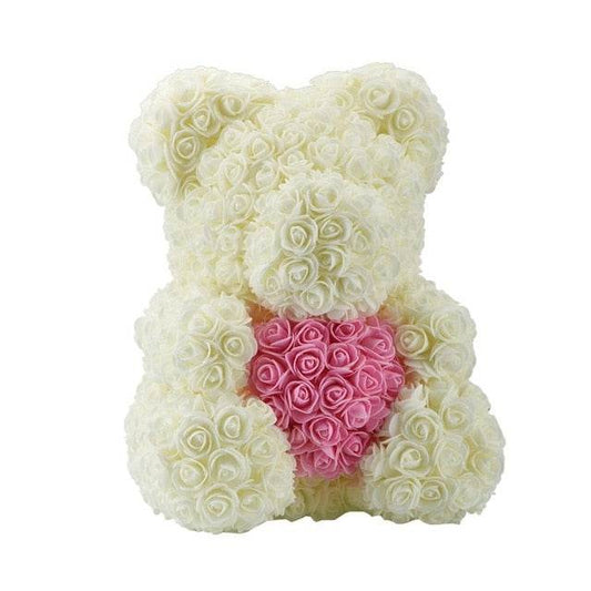 Charming Flower Bear with Heart - Ideal Gift for Her on Any Occasion - ToylandEU