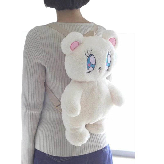 Charming White Plush Bear Backpack for Girls - 50cm Soft & Stylish - ToylandEU