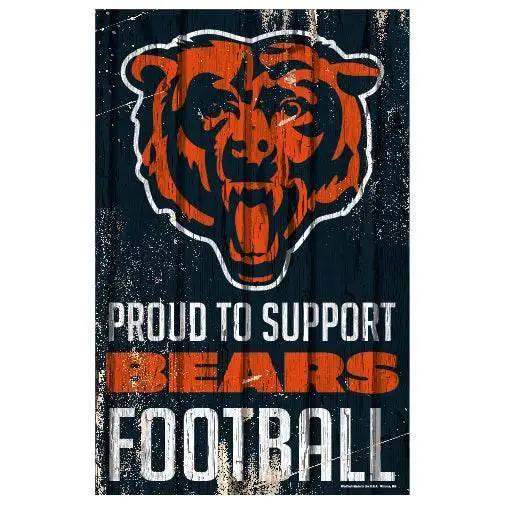 Chicago Bears 11x17 Wood Sign Proud To Support Design - ToylandEU™
