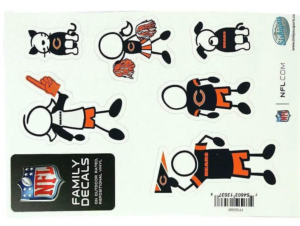 Chicago Bears 5x7 Family Decal Sheet Set Official Licensed - ToylandEU™
