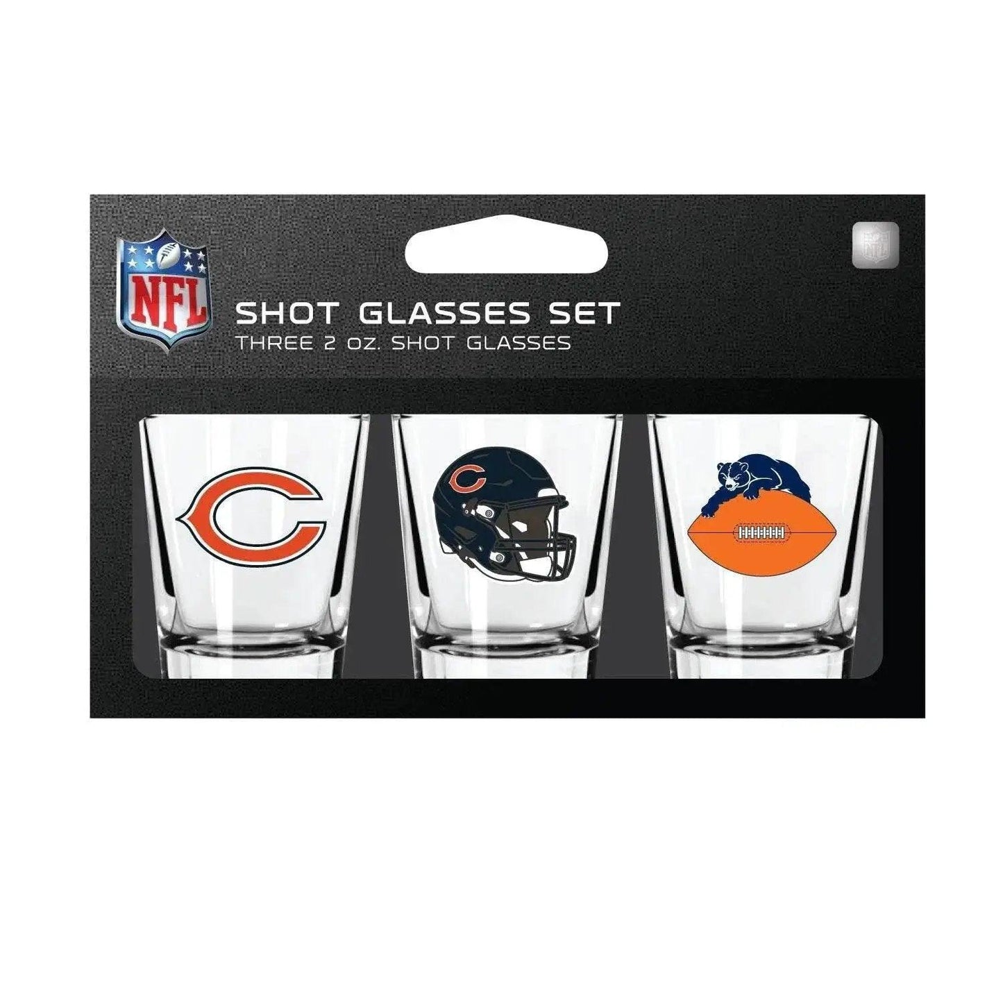 Chicago Bears Shot Glass Set 3 Pack Dishwasher Safe Boxed - ToylandEU™