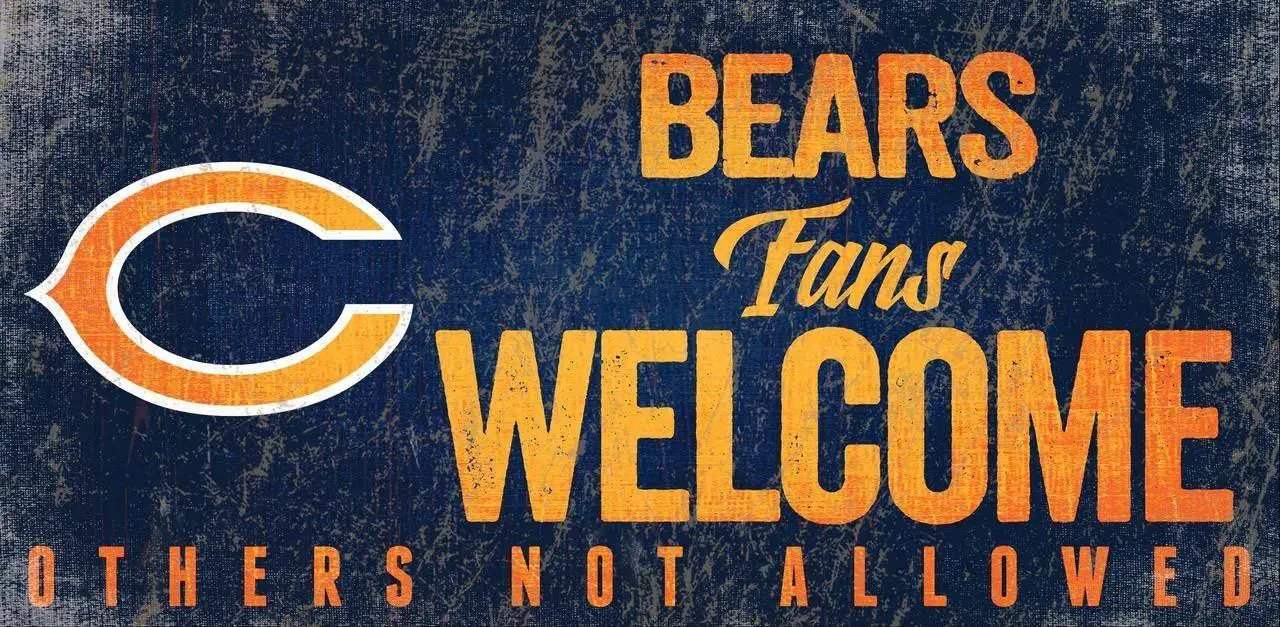 Chicago Bears Wood Sign Fans Welcome 12 By 6 Hanging Rope - ToylandEU™