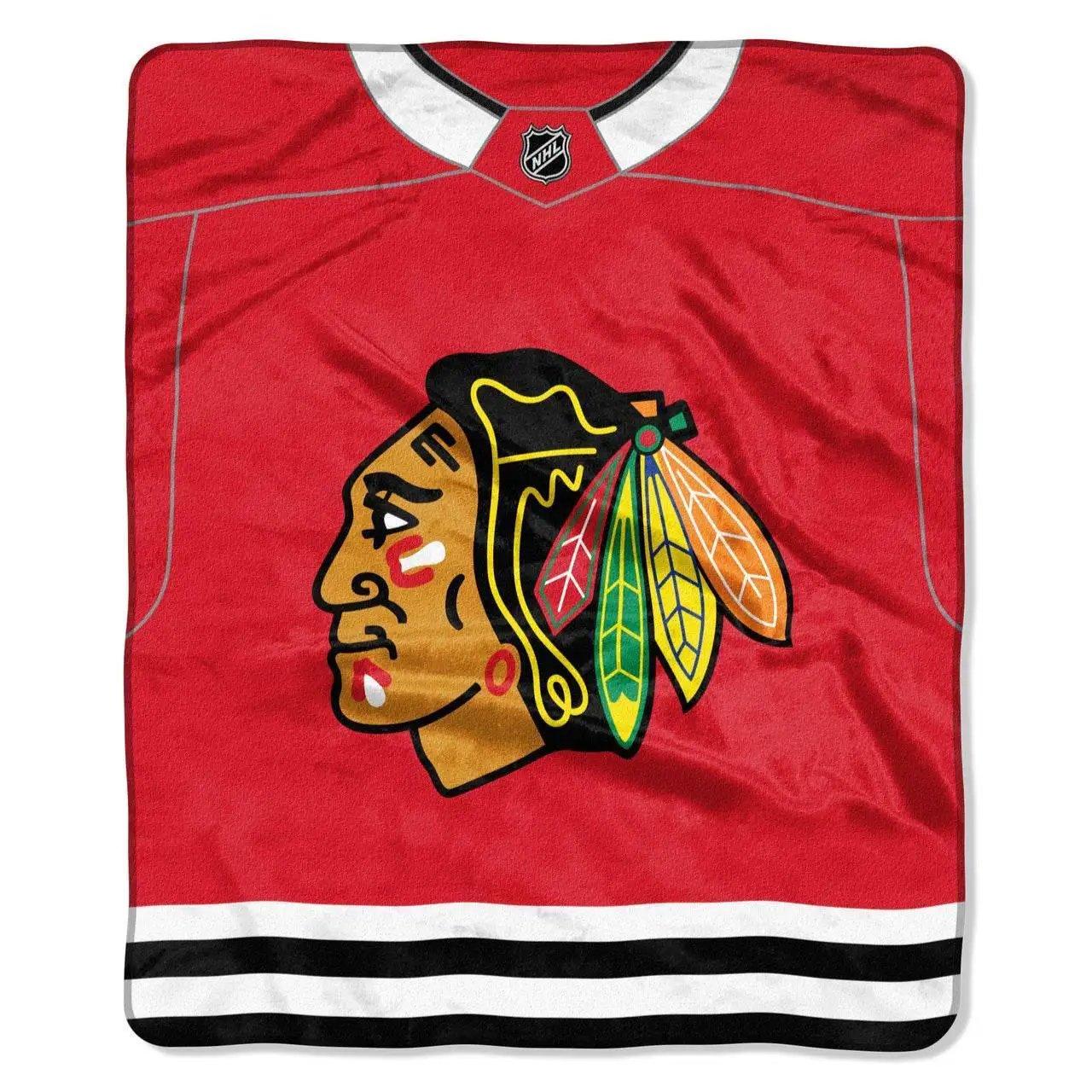 Chicago Blackhawks Raschel Jersey Blanket 50x60 Design - ToylandEU™