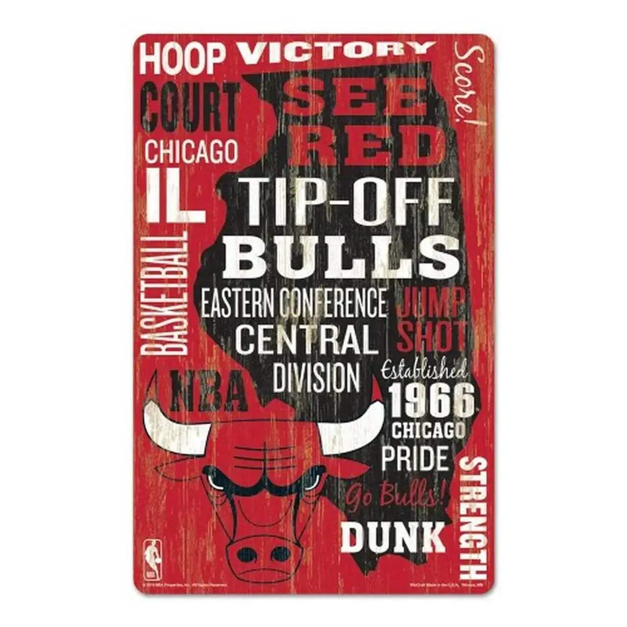 Chicago Bulls 11x17 Wood Sign Colors And Established Date - ToylandEU™