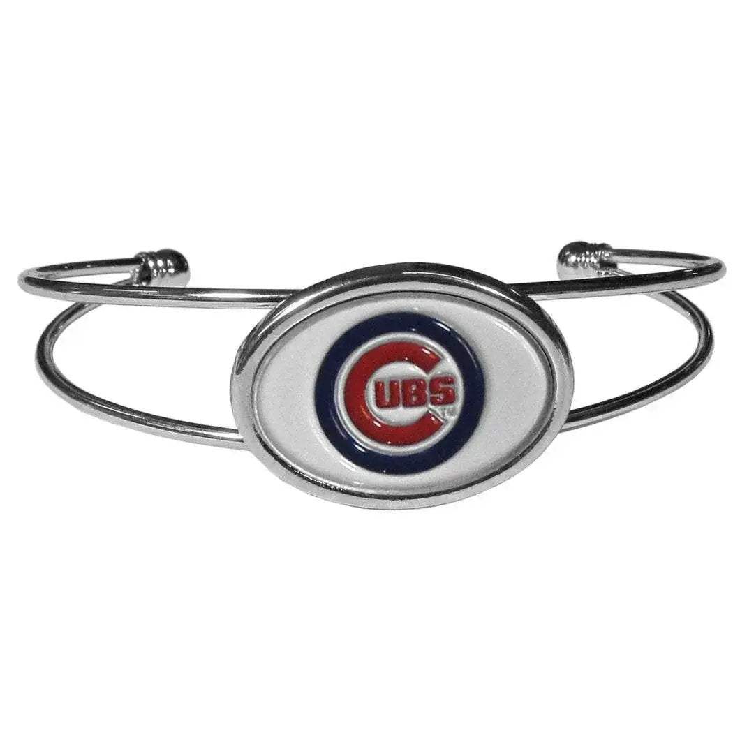 Chicago Cubs Double Bar Cuff Bracelet Enamel Logo Siskiyou - ToylandEU™