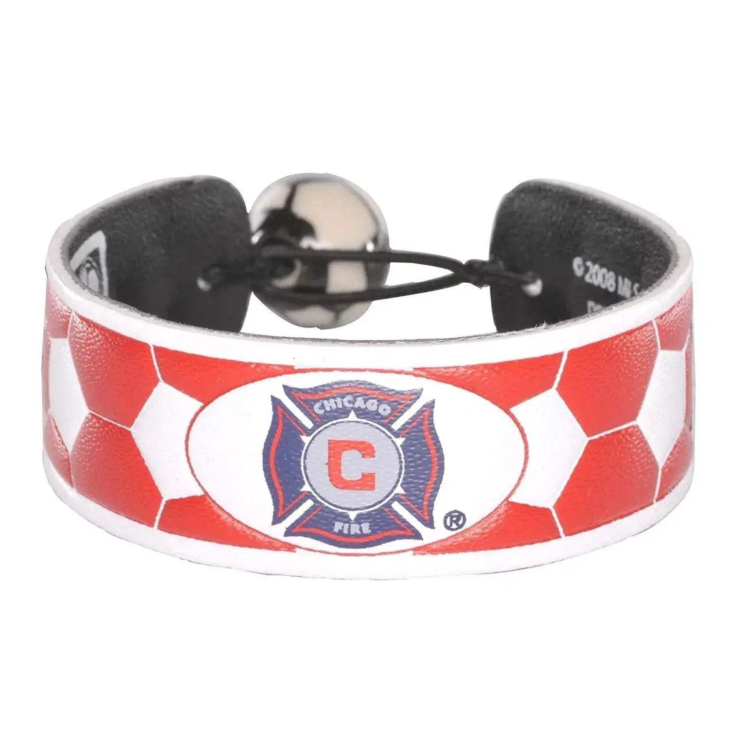 Chicago Fire Leather Soccer Bracelet Team Color Ceramic Bead - ToylandEU™