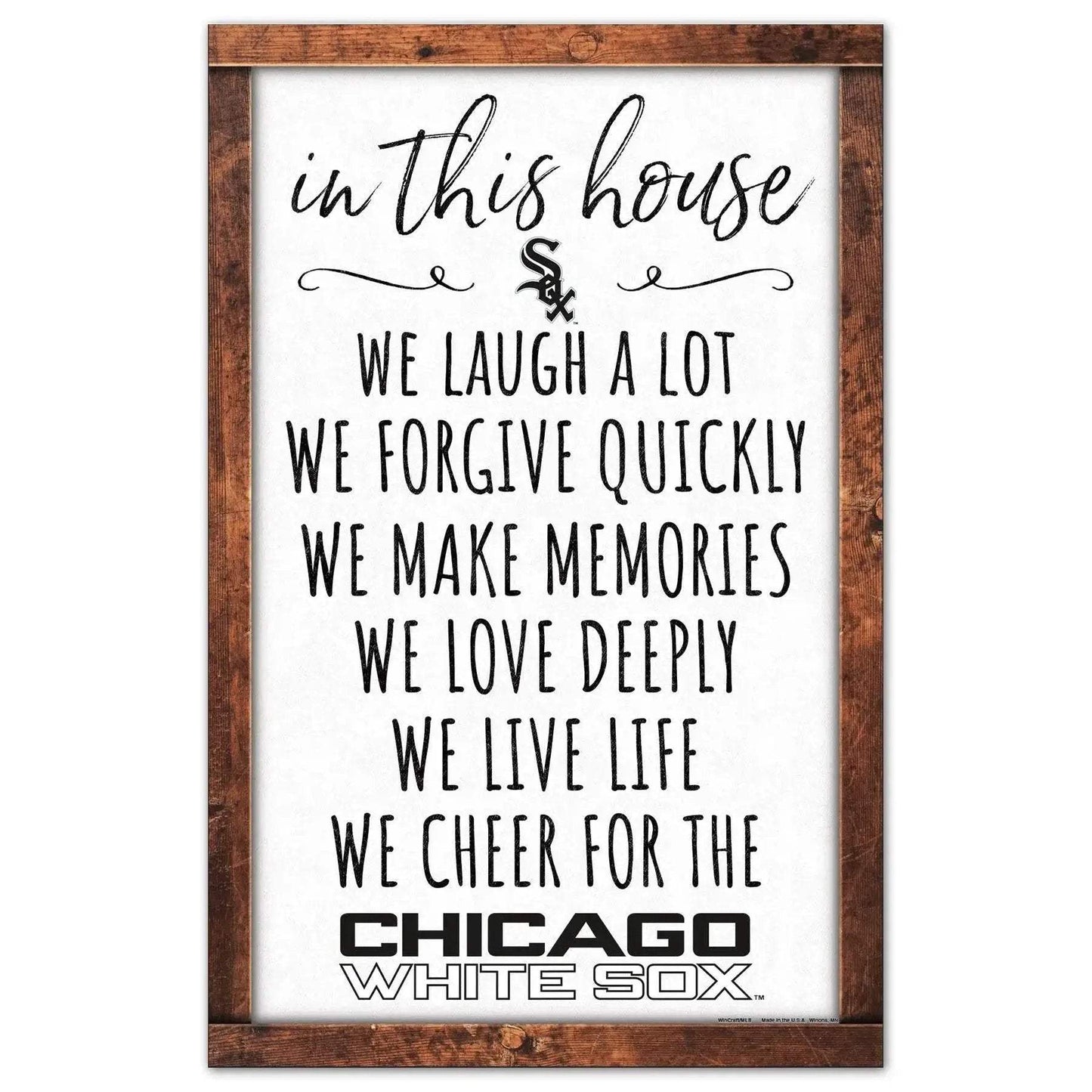 Chicago White Sox Sign 11x17 Wood In This House Decor - ToylandEU™