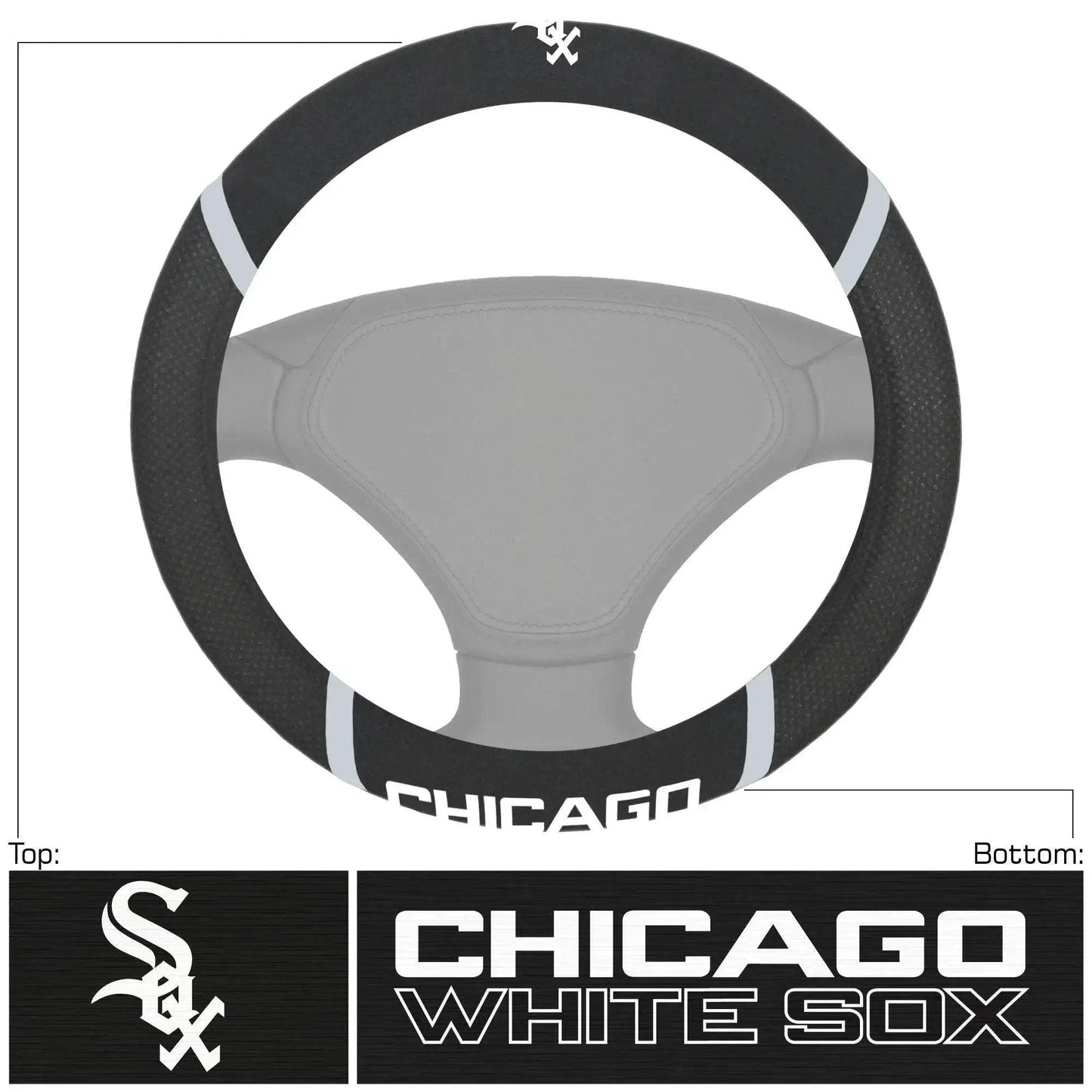 Chicago White Sox Steering Wheel Cover Mesh Stitch Premium - ToylandEU™