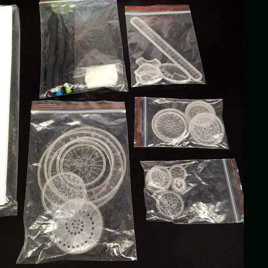 Children 22pcs Enfant Spirograph Drawing Set Brain Education Geometric Deluxe Ruler Creative Plastic Draw Picture Toys With Pen - ToylandEU™
