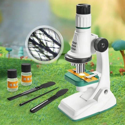 Children Microscope Kit 200x 600x 1200x Biological Science Stem Toy School Home Educational Pocket Microscope with LED Light - ToylandEU