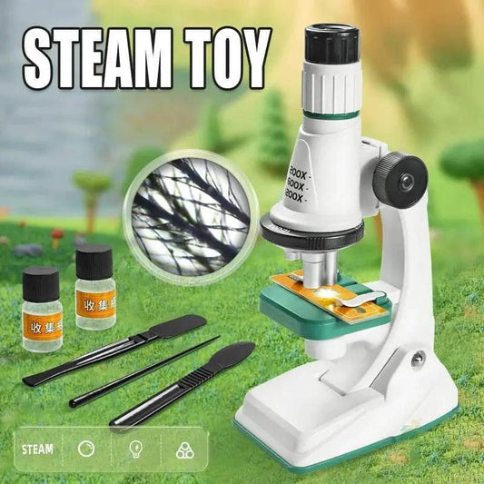 Children Science Pocket Microscope Set 200x 600x 1200x LED Magnification For Kids Montessori Education Toy - ToylandEU™