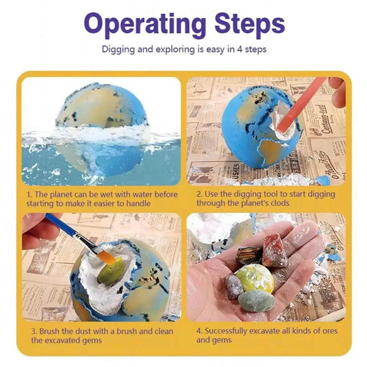 Children's Archaeology Digging Treasure Planet Gem Ore Exploration of The Solar System Mining Science Education Educational Toys - ToylandEU™