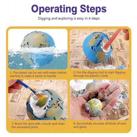 Children's Archaeology Digging Treasure Planet Gem Ore Exploration of The Solar System Mining Science Education Educational Toys - ToylandEU