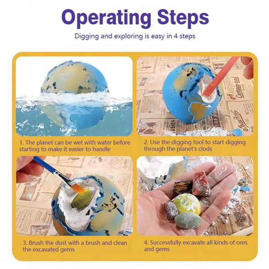 Children's Archaeology Digging Treasure Planet Gem Ore Exploration of The Solar System Mining Science Education Educational Toys - ToylandEU