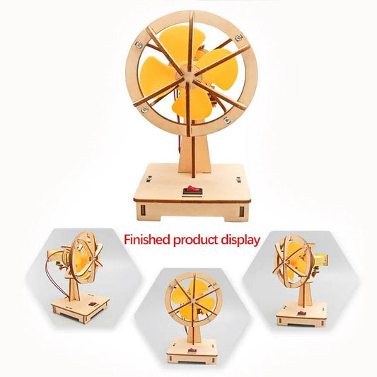Children's Handmade Diy Electric Shaking Fan Scientific Education Wooden Toy Kit - ToylandEU