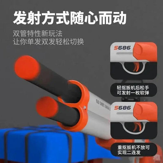 Children's S686 Double-Barreled Shotgun Soft Bullet Gun - ToylandEU™