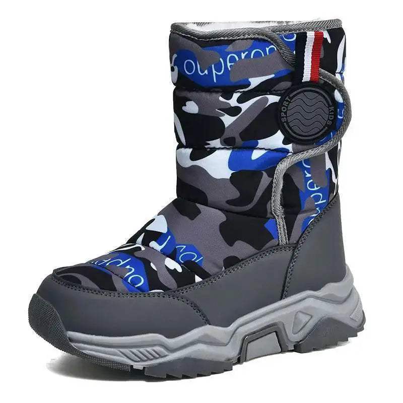 Children's Shoes Boys' Snow Boots Winter Girls' Warm Fleece-Lined Waterproof Anti-Slip Kids Cotton Shoes Outdoor Ankle Boots New - ToylandEU™