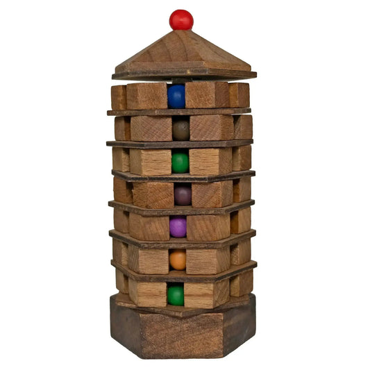 Chinese Pagoda Tilt Puzzle Colored Spheres Brain Teaser - ToylandEU™
