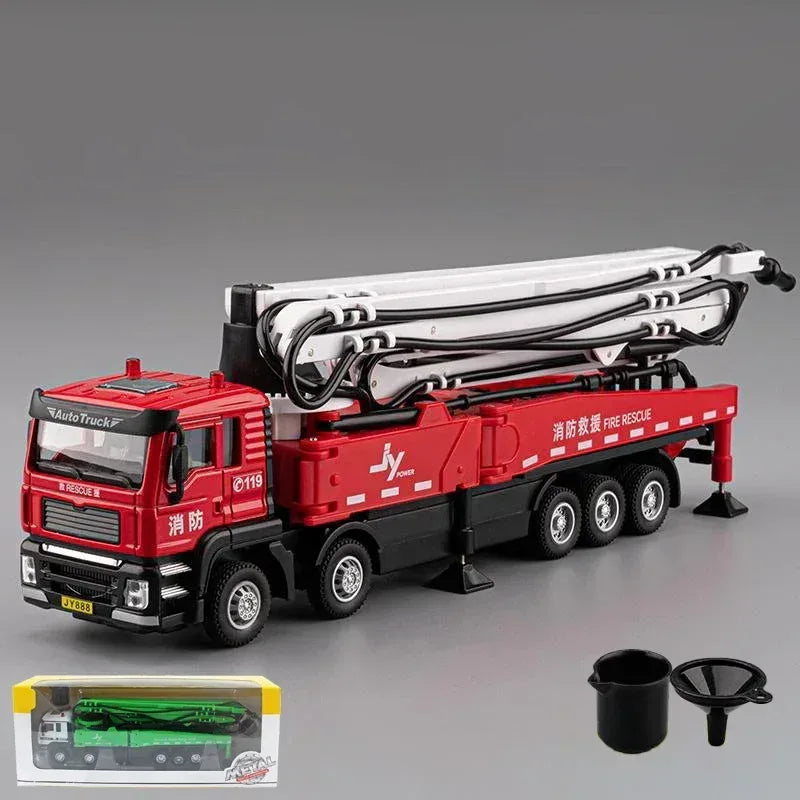 Choice Concrete Pump Truck Diecast Model With Sound And Light For Collectors - ToylandEU