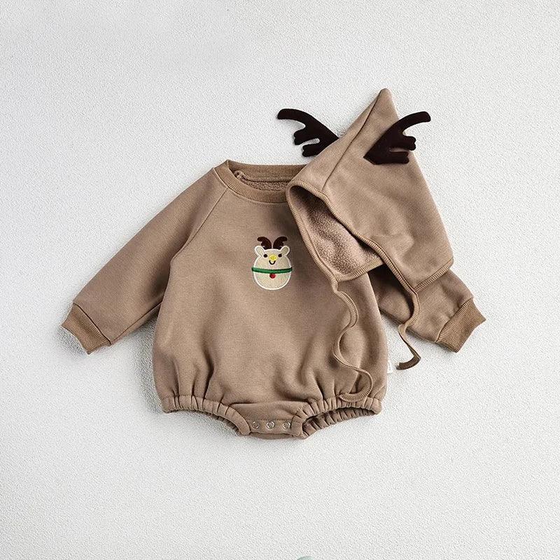 Christmas Baby Romper Set Santa Rudolph Theme With Hat - ToylandEU™